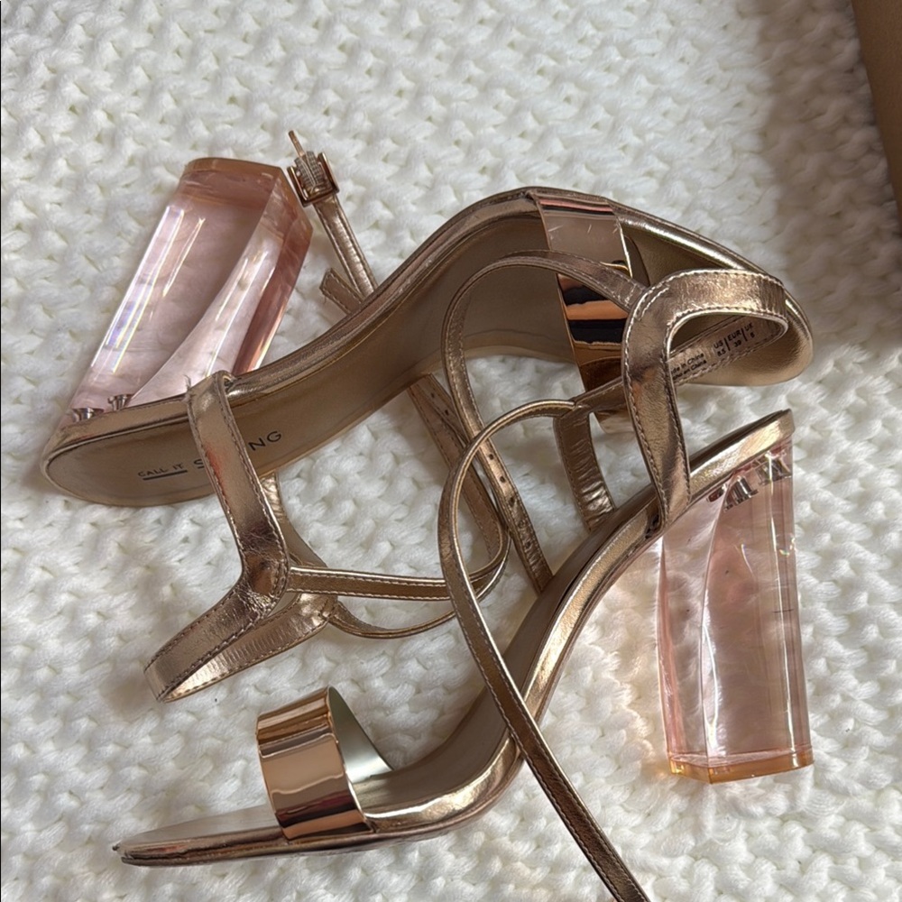 Rose Gold Strappy Heels
